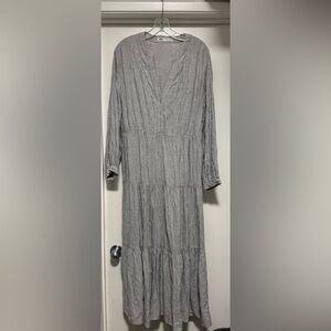 ZARA Grey Embroidered Dress